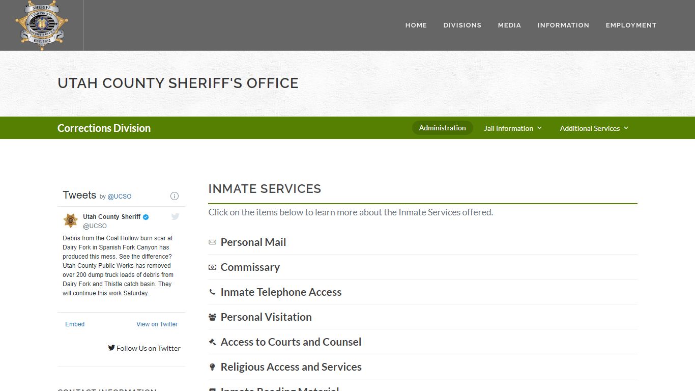 Utah County Sheriff's Office Inmate Services